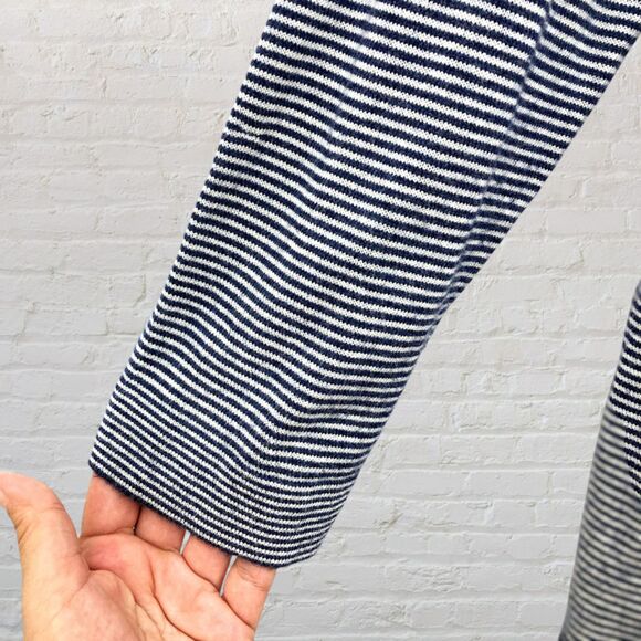 โจ J.Jill Striped Cardigan XL ๐ Black Wool Blend Button Front V-Neck ๐ - Picture 7 of 15